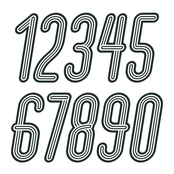 スタイリッシュなディスコ ベクトル桁、モダンな数字コレクションのセット. — ストックベクタ