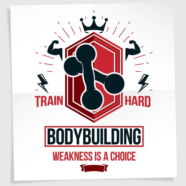 Club de fitness cartel de publicidad vectorial. Entrenar letras duras . — Vector de stock