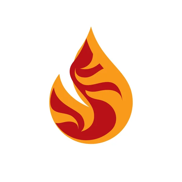 Az erő az égő tűz, természet elem vektor illusztráció fo — Stock Vector