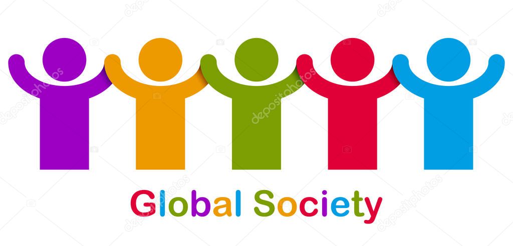Worldwide people global society concept, different races solidar