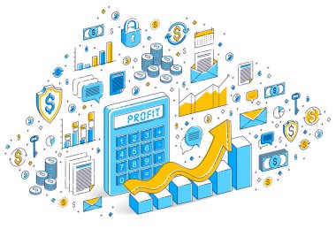 Hesaplayıcı fikri beyaz arka planda izole edilmiş, kar kavramı. 3d