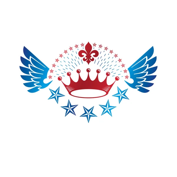 Emblema de la Corona Real. Escudo heráldico logo decorativo aislado — Vector de stock