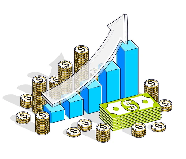 Koncepce úspěchu a příjmu, růst statistiky růstového grafu Wi — Stockový vektor