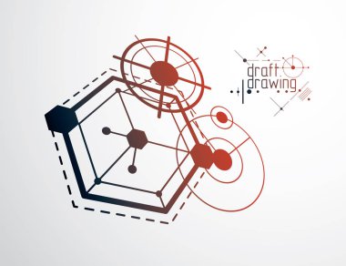 Daireler ve çizgilerden yapılmış mühendislik teknolojisi vektör duvar kağıdı. Modern geometrik grafik kompozisyon şablon ve düzen olarak kullanılabilir. Soyut teknik arkaplan.