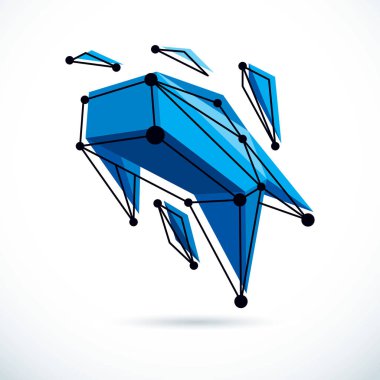 Soyut geometrik 3D kablo nesnesi, kurumsal teknoloji vektör illüstrasyonu. 