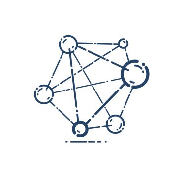 Molekül vektör doğrusal ikonu, bilim kimyası ve fizik çizgisi sanat sembolü.
