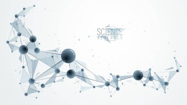 Molecules vector illustration, science chemistry and physics theme abstract background, micro and nano science and technology theme, atoms and microscopic particles. clipart