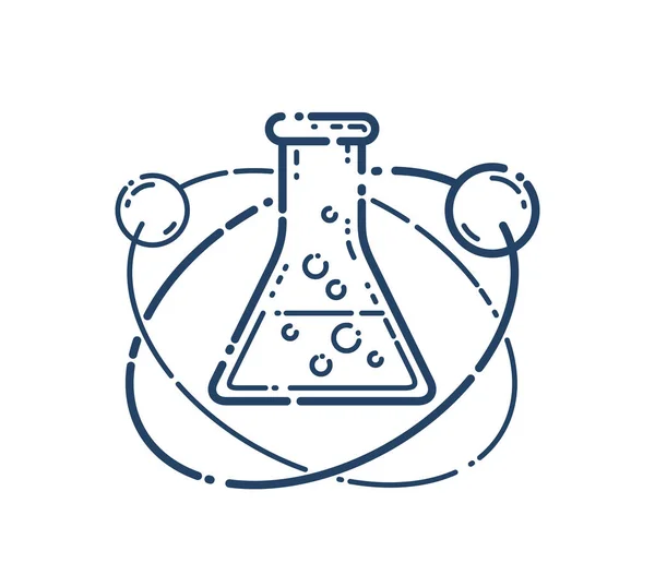 Химическая Колба Вектор Атома Простая Линейная Икона Символ Искусства Линии — стоковый вектор
