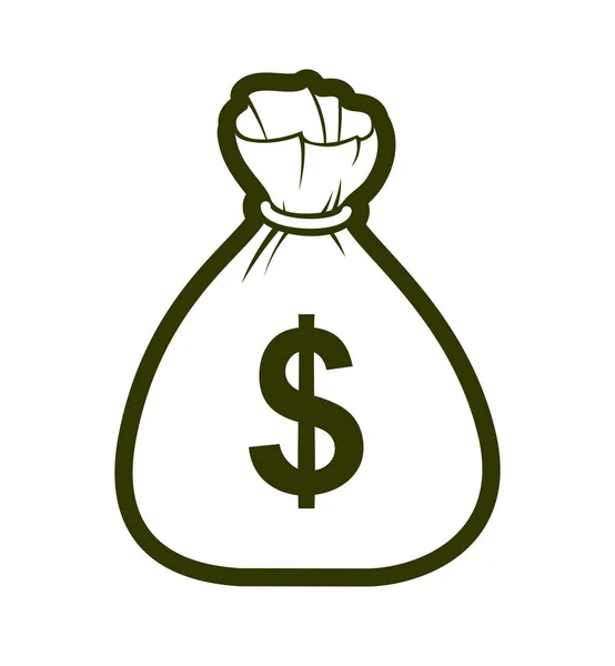Moneybag Money Bag Vector Simplistic Illustration Icon Logo Business Finance — Stock Vector