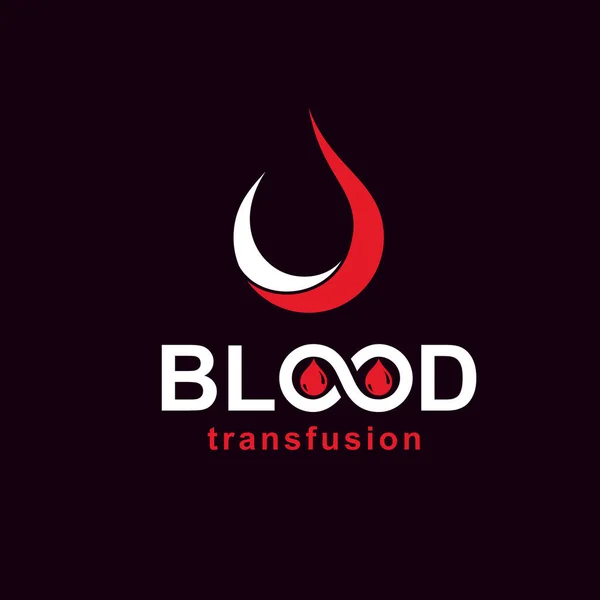 Inscription Transfusion Sanguine Faite Avec Symbole Infini Vectoriel Goutte Sang — Image vectorielle