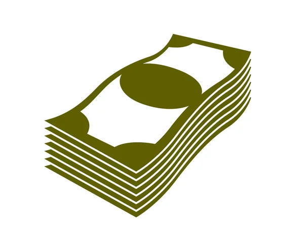 Banconote Contanti Dollaro Vettore Stack Illustrazione Semplicistica Icona Logo Business — Vettoriale Stock