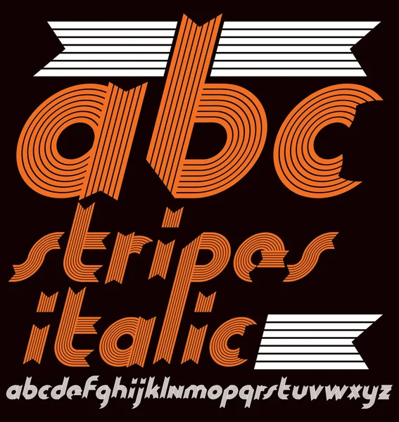 Ensemble Lettres Alphabet Anglais Minuscules Vectorielles Ornées Isolées Trendy Italic — Image vectorielle