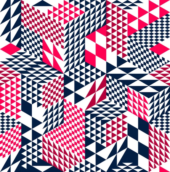 Cubes Fond Vectoriel Motif Sans Couture Losanges Triangles Blocs Dimensionnels — Image vectorielle