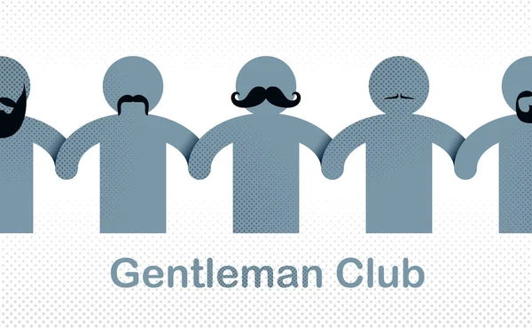 Männertag Internationaler Feiertag Gentleman Club Männliche Solidarität Konzept Vektor Illustration — Stockvektor