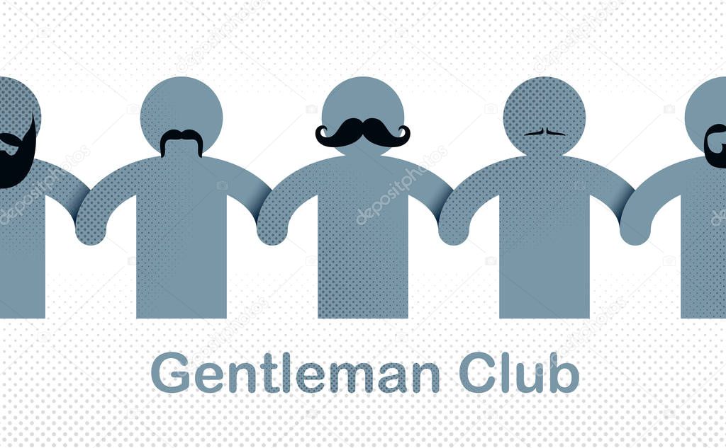 Man day international holiday, gentleman club, male solidarity concept vector illustration icon or greeting card.