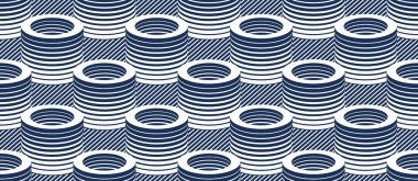 3D tüpler optik dikişsiz desen, vektör tekrar kiremit arka plan, op sanat temalı tekstil veya ambalaj kağıdı, web sitesi arkaplan veya duvar kağıdı.