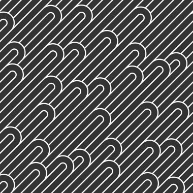 Kusursuz doğrusal vektör geometrik minimalist desen, soyut karo kaplama çizgileri, çizgili dokuma, optik labirent, bükülmüş çizgiler. Siyah ve beyaz tasarım.