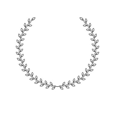 Laurel Wreath çiçek eski amblemi. Hanedan vektör tasarım öğesi. Retro tarzı etiket, Hanedanlık armaları logosu.