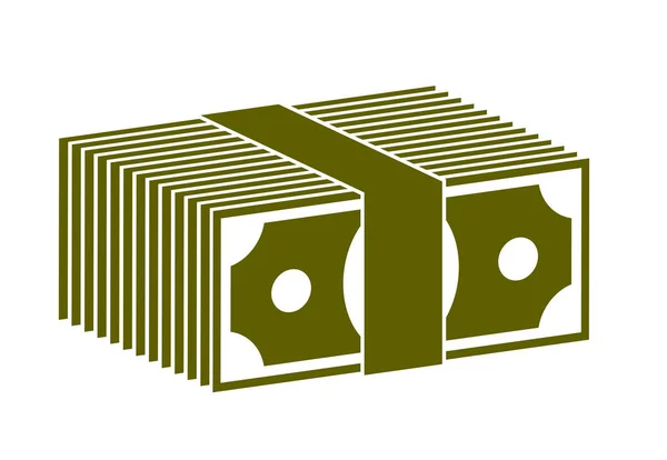 Argent Comptant Dollar Billets Pile Vecteur Illustration Simpliste Icône Logo — Image vectorielle