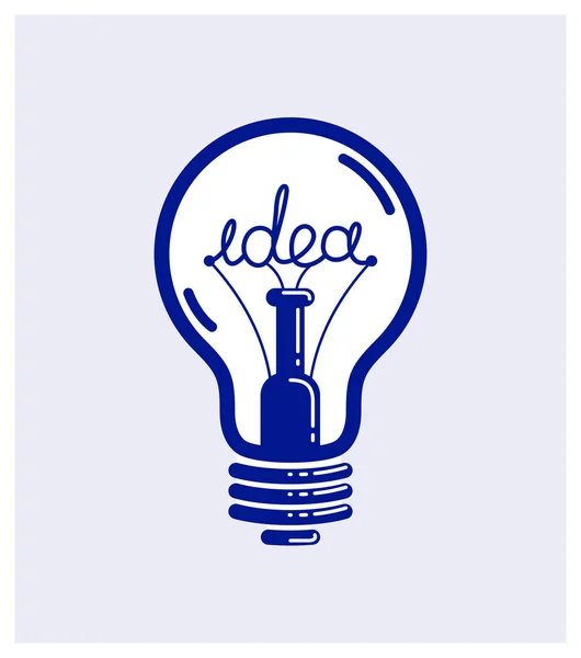 Idea Creativa Bombilla Vector Lineal Logotipo Icono Creatividad Ciencia Invención — Vector de stock