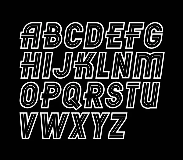 Vecteur Régulière Rétro Majuscule Alphabet Anglais Lettres Collection Peut Être — Image vectorielle