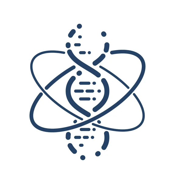 Вектор Цепочки Днк Атома Простая Линейная Икона Научная Биология Биотехнология — стоковый вектор