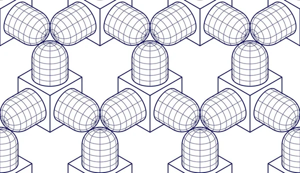 Geométrica Linhas Abstrato Sem Costura Padrão Fundo Vetorial Tecnologia Estilo — Vetor de Stock