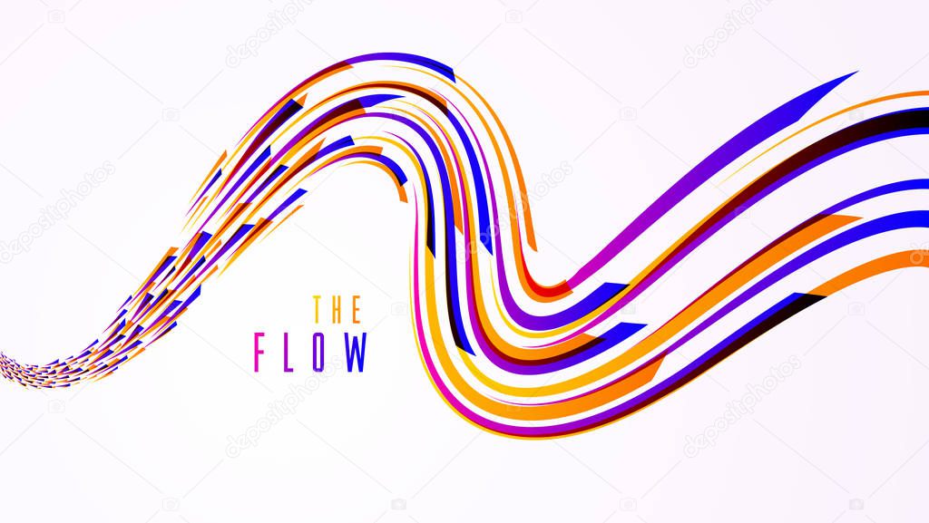 3D abstract dynamic lines in motion vector background, technology or science theme abstraction design element, futuristic template for ads or poster or cover.