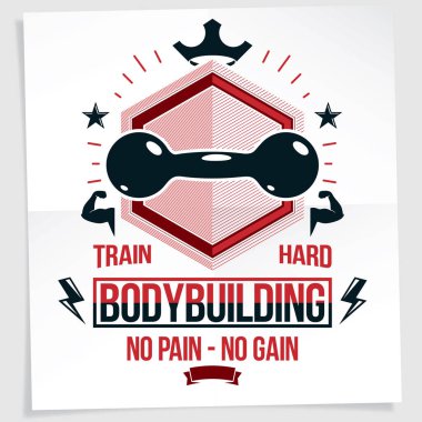 Uygun motivasyon posteri dumbbell vektör öğesi ile oluşturulan