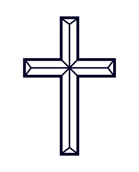 Logo o tatuaje de religión de vector cruzado cristiano. — Archivo Imágenes Vectoriales