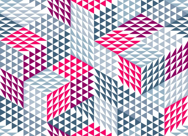 Modèle 3D géométrique sans couture avec cubes, losanges et triangles — Image vectorielle