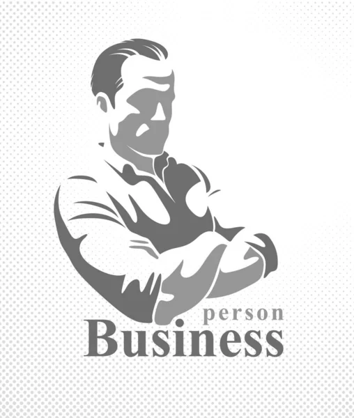 Selbstbewusste erfolgreiche Geschäftsmann schöner Mann Geschäftsmann ve — Stockvektor