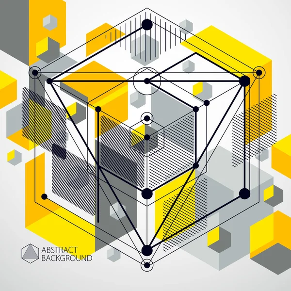 Abstrakt kreativa geometriska konst med en mängd olika geometriska elem — Stock vektor