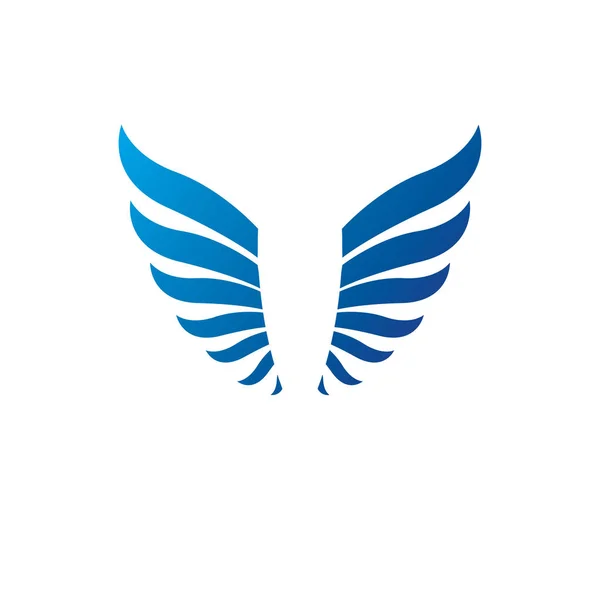 Azul liberdade Asas emblema. Brasão Heráldico de Armas logotipo decorativo — Vetor de Stock