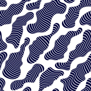 Akan soyut çizgili şekiller, pürüzsüz arkaplan, sürüklenen biyolojik yaşam formları, vektör deseni.