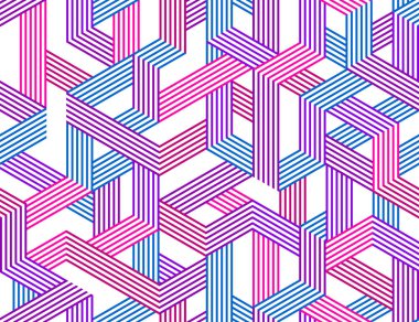 Kusursuz küp vektör arkaplanı, tekrar eden fayans deseni, 3D mimari ve inşaat, geometrik tasarım.