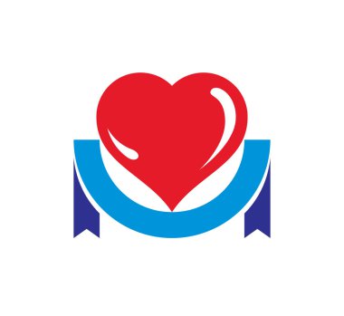 Basit kalp simgesi veya logo düz vektör işareti.