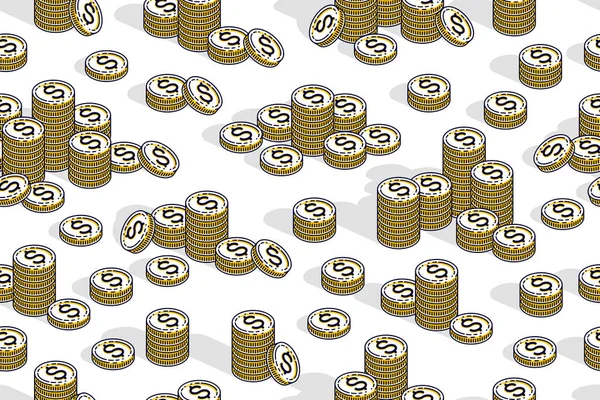 Fondo Sin Costuras Monedas Dinero Telón Fondo Para Sitio Web — Vector de stock