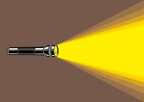 Flashlight Belysning Vektor Reklam Affisch Illustration Med Kopia Utrymme För — Stock vektor