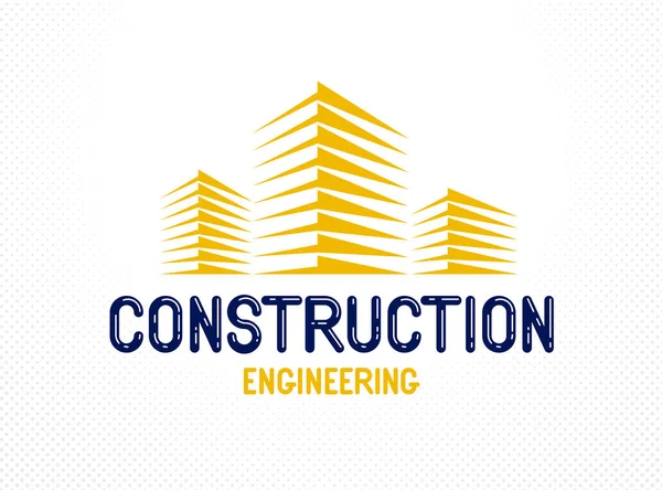 Diseño Construcción Del Edificio Elemento Vector Logotipo Icono Tema Bienes — Vector de stock