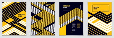 En az tasarım kapakları. Vektör geometrik desenler soyut ba ayarla