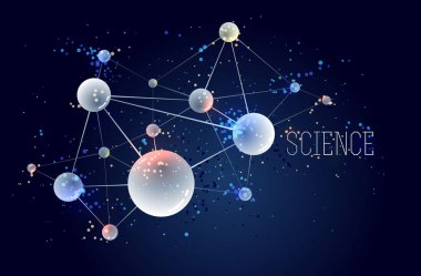 Moleküller ve atomlar vektör soyut arka plan, bilim chemistr
