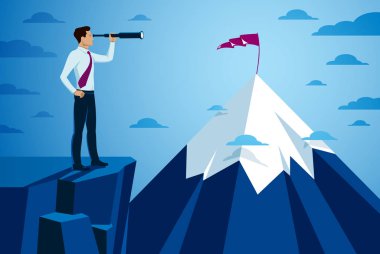 İş adamı dürbünde fırsatlar arıyor.