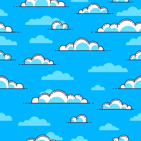 Облака бесшовный фон, погода и воздух, облачное небо — стоковый вектор