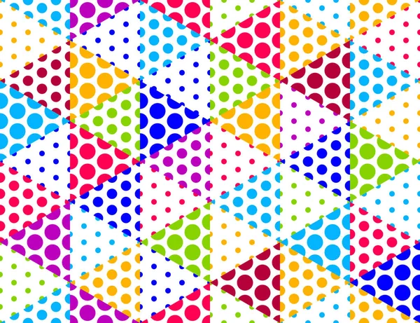 3D dotted cubes seamless pattern vector background, dots dimensi — Stock Vector