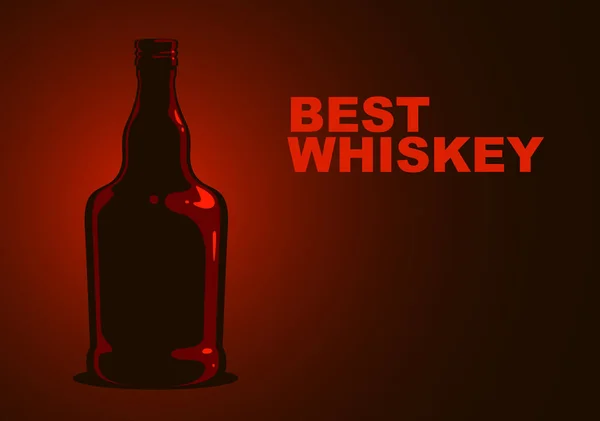 Whiskey botella vector simple ilustración, bourbon cognac alcoho — Vector de stock