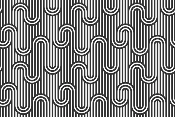 織られた線、幾何学的な抽象的なストライプベクトルシームレスなパターン — ストックベクタ