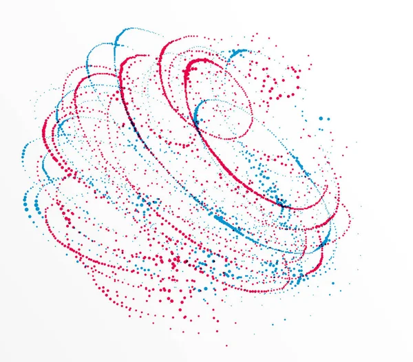 Gestippelde deeltje werveling stroomt vector abstracte achtergrond, leven f — Stockvector