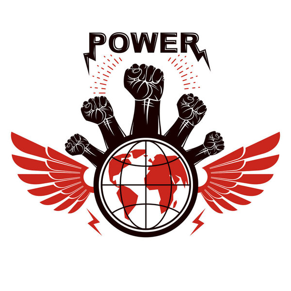 Маркетинговая листовка, составленная из поднятых кулаков бунта
