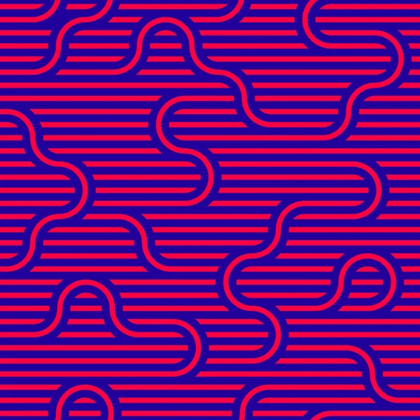 Modèle vectoriel sans couture doublé avec lignes torsadées, abst géométrique — Image vectorielle
